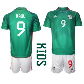 Mexiko Raul Jimenez #9 Dětské Domácí dres komplet MS 2022 Krátký Rukáv (+ trenýrky)